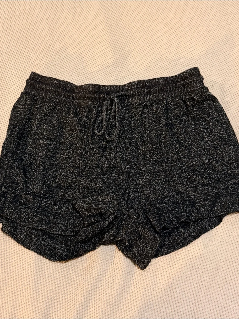 stars above Charcoal Black Cozy Lounge Shorts